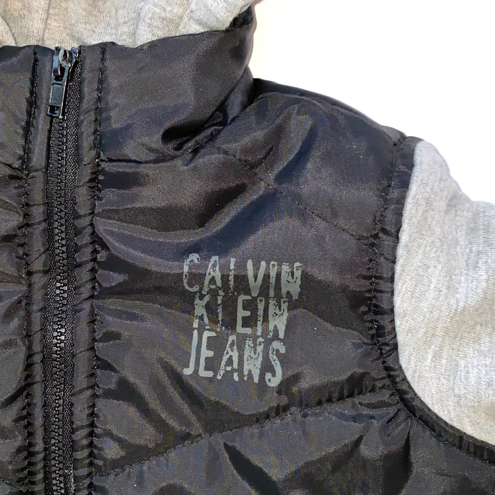 Calvin Klein Jeans Black Hooded Baby Winter Puffer Jacket Size 18 Mos. Outerwear